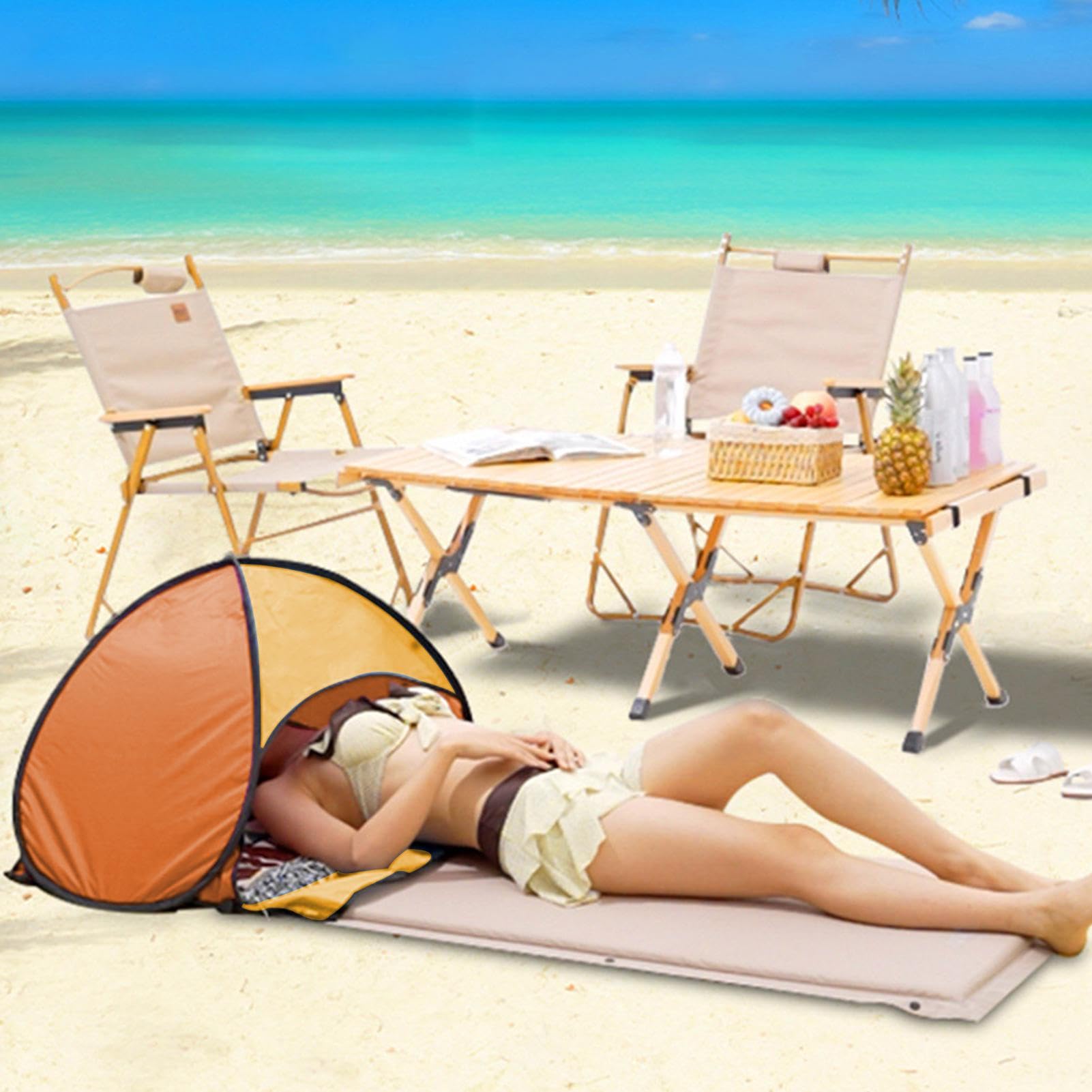 Amazon | ビーチテントサンシェルター、ヘッドポップアップキャノピー